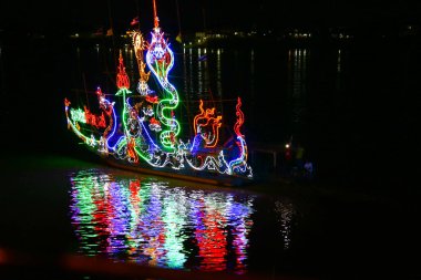 THAILAND, NONG KHAI - 22 Ekim 2018: Nong Khai 'da Vassa' nın Tayland-Laos gözleminin son günüdür., 