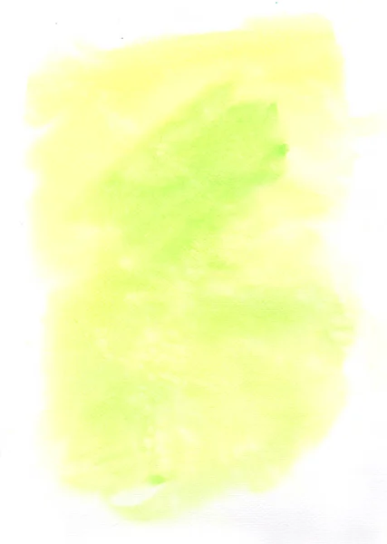 Akvarelové Pozadí Zelené Žluté Stříkance Mokré Mokré Měkká Textura Pro — Stock fotografie