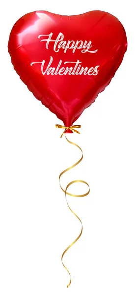 Baloon Miłości Izolowane Białym Ballon Serca Czerwony Walentynki Koncepcji Miłości — Zdjęcie stockowe