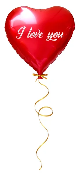 Baloon Miłości Izolowane Białym Ballon Serca Czerwony Walentynki Koncepcji Miłości — Zdjęcie stockowe