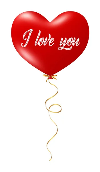 Love Baloon Isolé Sur Blanc Ballon Coeur Rouge Concept Amour — Photo