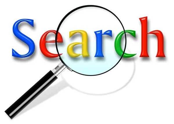 Close Google Search Homepage Cursor Screen Google Worlds — Stock Photo, Image
