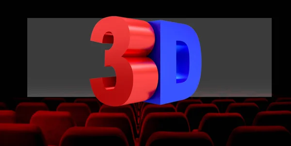 3D illustration, 3D digital cinema industry technology concept.