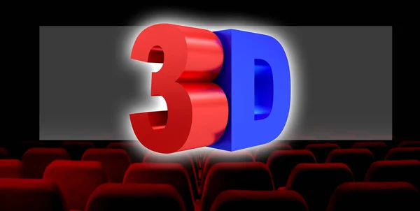 3D illustration, 3D digital cinema industry technology concept.