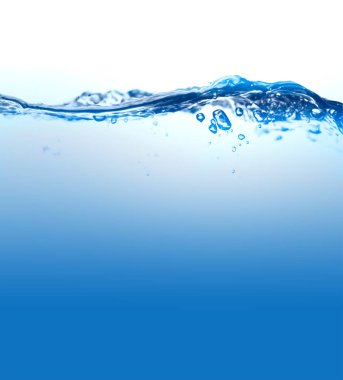 dalgalanma ve yansıma beyaz zemin üzerine su sıçrama.