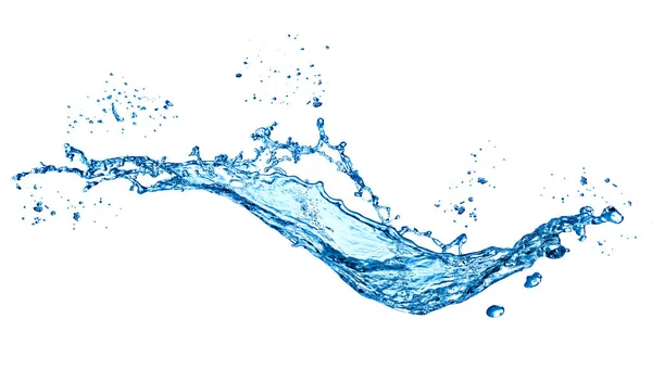 Respingo Água Fundo Branco Com Ondulação Reflexão — Fotografia de Stock