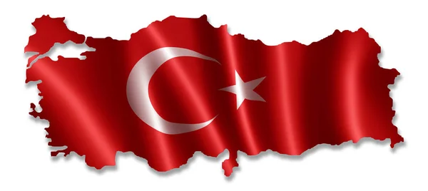 Törökország Térkép Zászló — Stock Fotó