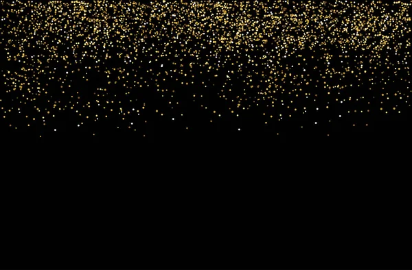 Cascades Paillettes Scintillement Bulles Champagne Particules Étoiles Noir Fond Heureux — Image vectorielle