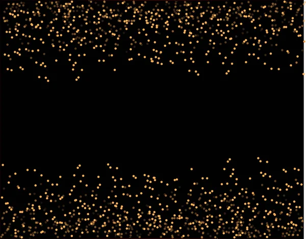 Cascades Paillettes Scintillement Bulles Champagne Particules Étoiles Noir Fond Heureux — Image vectorielle