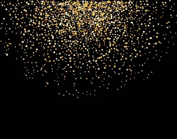 Cascades Paillettes Scintillement Bulles Champagne Particules Étoiles Noir Fond Heureux — Image vectorielle