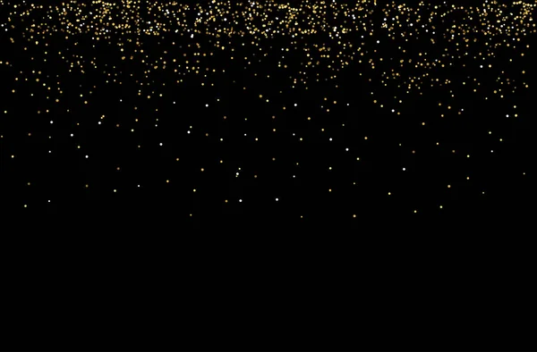 Wasserfälle Golden Glitzern Funkeln Blasen Champagner Partikel Sterne Schwarz Hintergrund — Stockfoto