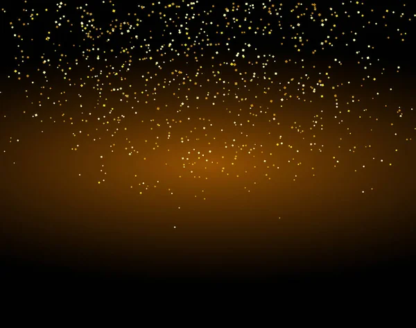 Waterfalls Golden Glitter Sparkle Bubbles Champagne Particles Stars Black Background — Stok Foto