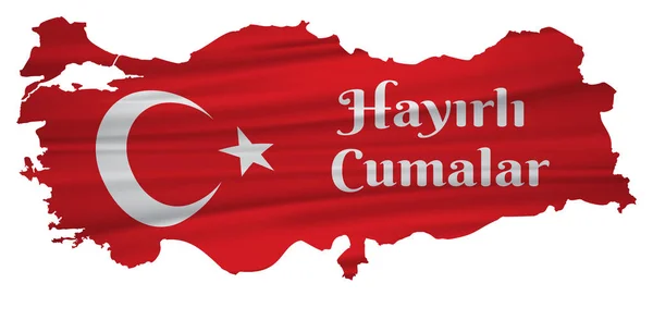 Van Egy Péntek Török Beszélni Hayirli Cumalar Törökország Térkép Vector — Stock Fotó