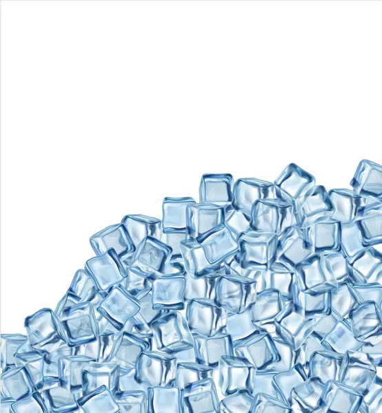 Ice cubes isolated on a white background. — Stock Vector