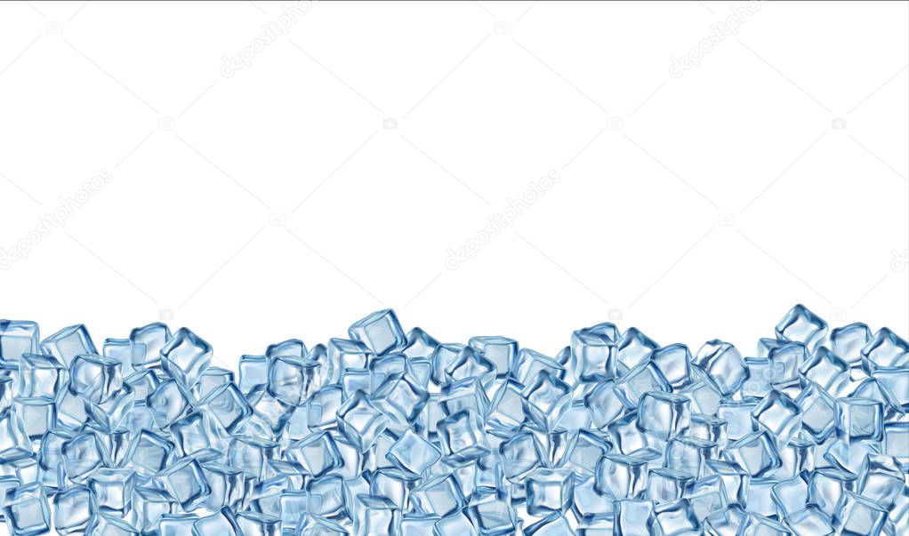 ice cubes isolated on a white background.