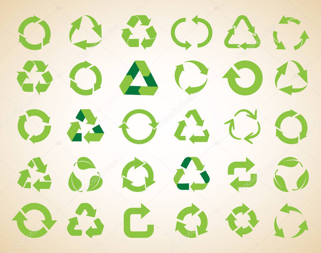 Ecology icons stock vector. Eps 10 vector.