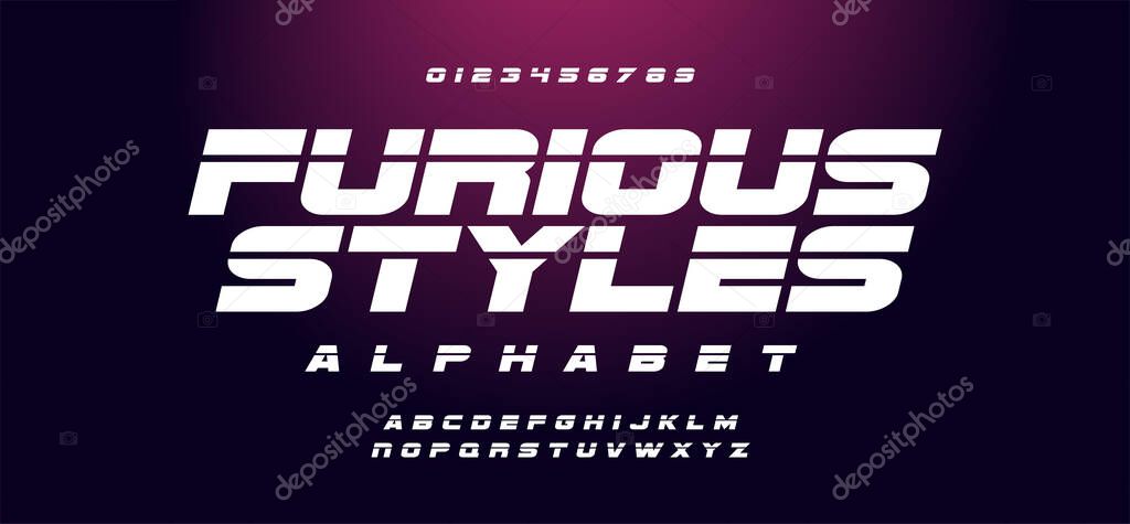Fast and furious style fonts. Sport, motorcycle, for movie technology, racing logo design. Sport Alphabet Font. Easily Editable Vector.