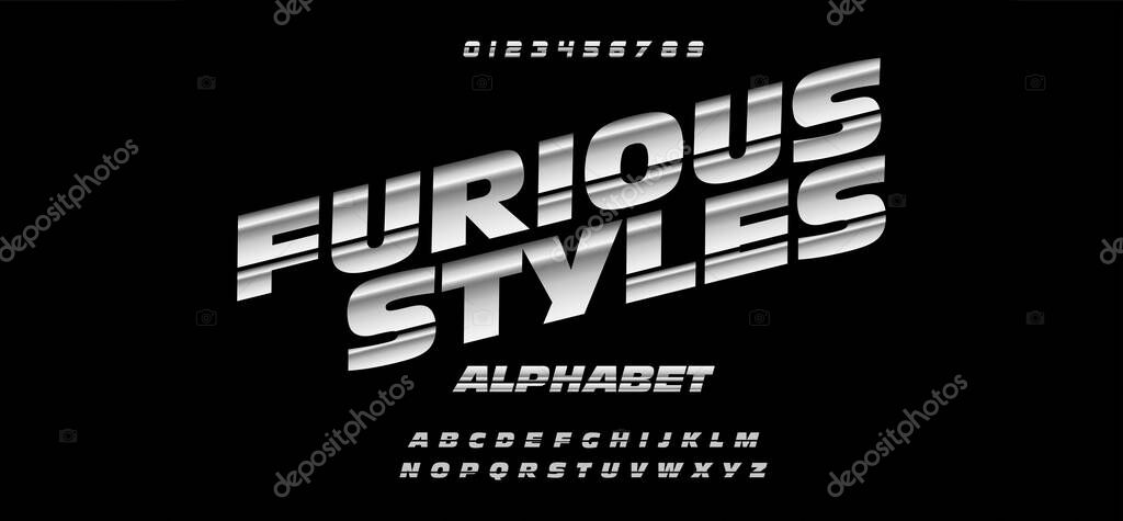 Fast and furious style fonts. Sport, motorcycle, for movie technology, racing logo design. Sport Alphabet Font. Easily Editable Vector.