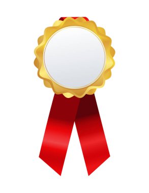 Ödül kurdele vektör tasarımı. Kaliteli etiket etiketleri. Yıldız patlaması şeklinde rozet ve eski moda tasarım. Vektör.