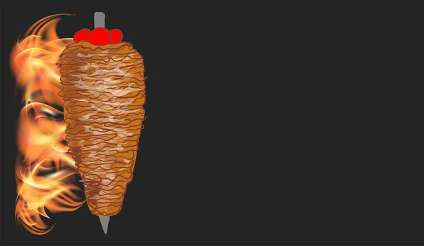 Cocinar Kebab Doner Ingredientes Para Kebab Elementos Diseño Menú Comida — Archivo Imágenes Vectoriales