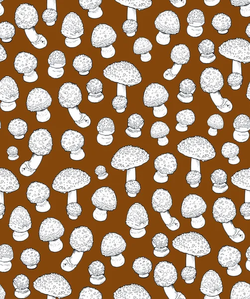 Llustration Patroon Champignons Oranje — Stockfoto