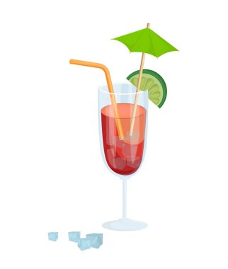 mürekkep bir tüp şemsiye ve bir dilim limon ile.