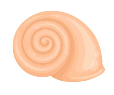 Beyaz arka planda izole karikatür tarzıseashell - Vektör illüstrasyon.