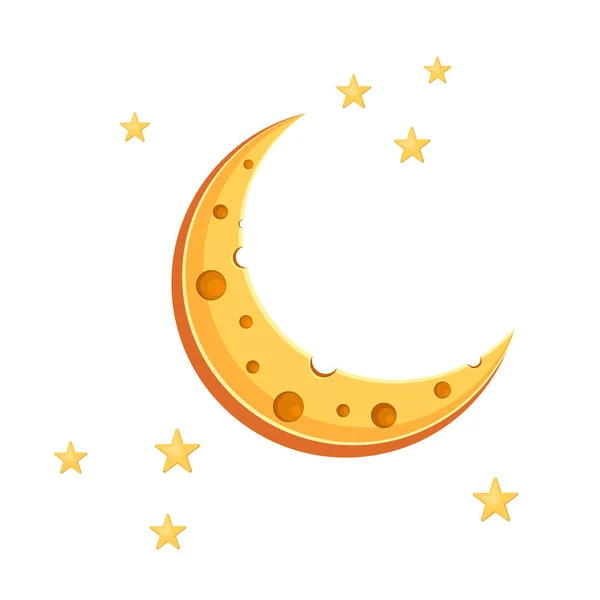 Logo Mit Köstlichem Käse Mit Sternen Auf Weißem Hintergrund Vektorillustration — Stockvektor