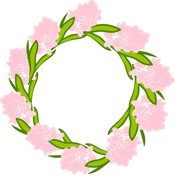 Věnec Růžového Hyacinty — Stockový vektor