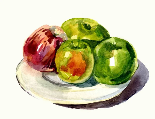 Manzanas Rojas Verdes — Foto de Stock