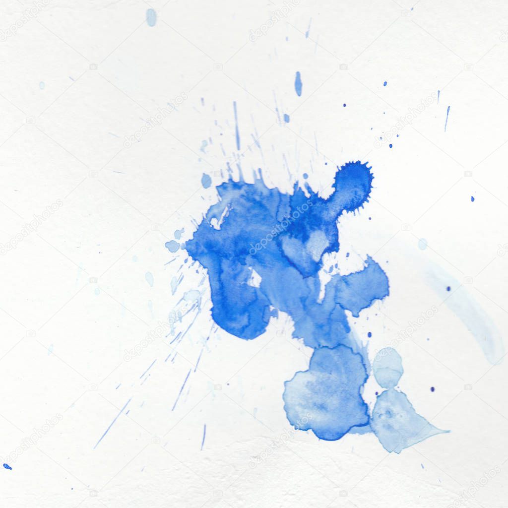 Bright blue watercolor background 