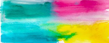 Multicolor bright watercolor background.Abstract watercolor texture hand drawn isolated wash spot on white background for text design, web,wallpaper, label.