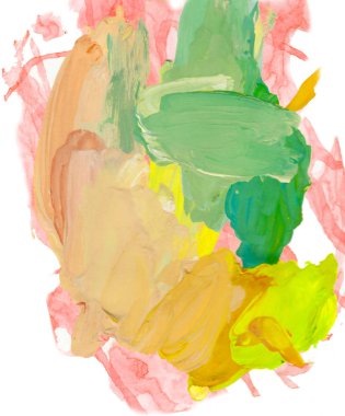 Gouache 'nin dokuları. Kırmızı, mavi, yeşil, kahverengi, sarı ve turuncu arkaplan