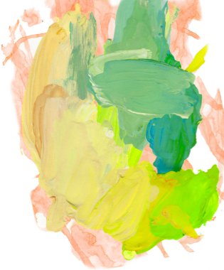 Gouache 'nin dokuları. Kırmızı, mavi, yeşil, kahverengi, sarı ve turuncu arkaplan