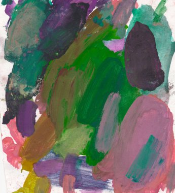 Gouache 'nin dokuları. Kırmızı, mavi, yeşil, kahverengi, sarı ve turuncu arkaplan