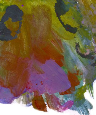 Gouache 'nin dokuları. Kırmızı, mavi, yeşil, kahverengi, sarı ve turuncu arkaplan