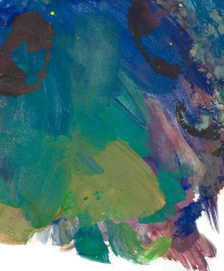 Gouache 'nin dokuları. Kırmızı, mavi, yeşil, kahverengi, sarı ve turuncu arkaplan