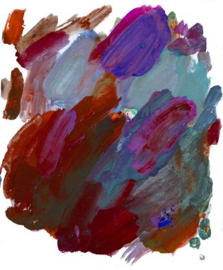 Gouache 'nin dokuları. Kırmızı, mavi, yeşil, kahverengi, sarı ve turuncu arkaplan