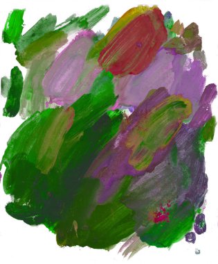 Gouache 'nin dokuları. Kırmızı, mavi, yeşil, kahverengi, sarı ve turuncu arkaplan