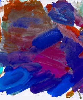 Gouache 'nin dokuları. Kırmızı, mavi, yeşil, kahverengi, sarı ve turuncu arkaplan