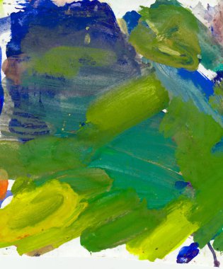 Gouache 'nin dokuları. Kırmızı, mavi, yeşil, kahverengi, sarı ve turuncu arkaplan