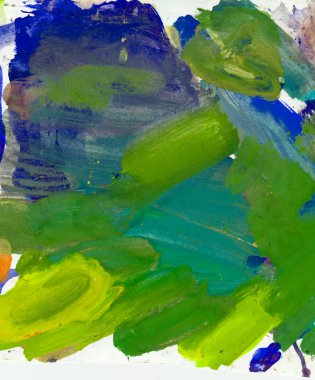 Gouache 'nin dokuları. Kırmızı, mavi, yeşil, kahverengi, sarı ve turuncu arkaplan