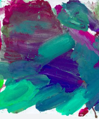 Gouache 'nin dokuları. Kırmızı, mavi, yeşil, kahverengi, sarı ve turuncu arkaplan