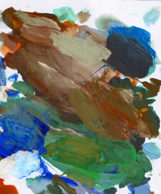 Gouache 'nin dokuları. Kırmızı, mavi, yeşil, kahverengi, sarı ve turuncu arkaplan