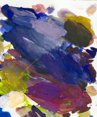 Gouache 'nin dokuları. Kırmızı, mavi, yeşil, kahverengi, sarı ve turuncu arkaplan