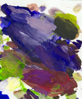 Gouache 'nin dokuları. Kırmızı, mavi, yeşil, kahverengi, sarı ve turuncu arkaplan