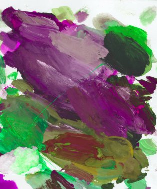 Gouache 'nin dokuları. Kırmızı, mavi, yeşil, kahverengi, sarı ve turuncu arkaplan