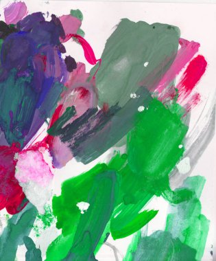 Gouache 'nin dokuları. Kırmızı, mavi, yeşil, kahverengi, sarı ve turuncu arkaplan