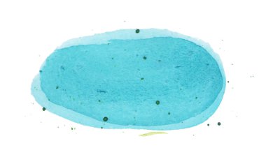 Bright watercolor blot. Yellow, red, green and blue colors.