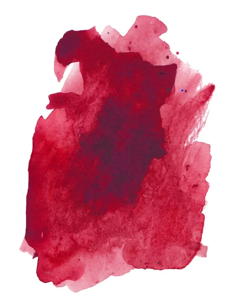 Υδατογραφία έντονο κόκκινο κηλίδα ως αίμα ή κρασί — Φωτογραφία Αρχείου